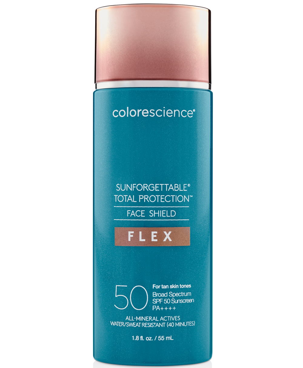 Secondary: colorscience Sunforgettable Face Shield Flex sunscreen for tan skin tones