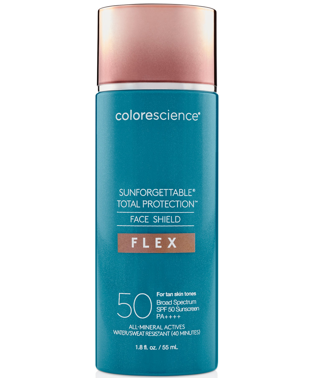 colorscience Sunforgettable Face Shield Flex sunscreen for tan skin tones