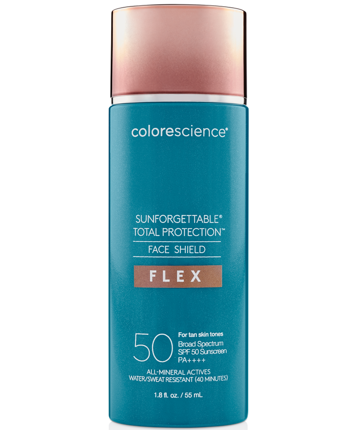 colorscience Sunforgettable Face Shield Flex sunscreen for tan skin tones
